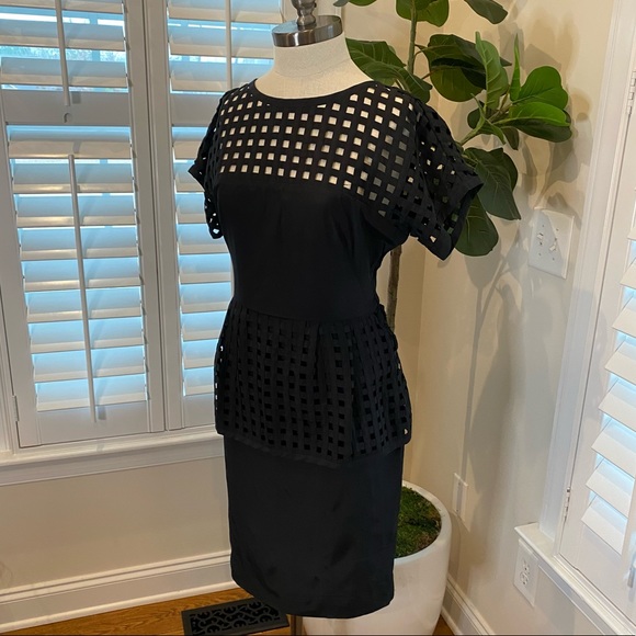 Lela Rose black peplum dress size 8 - Picture 7 of 16